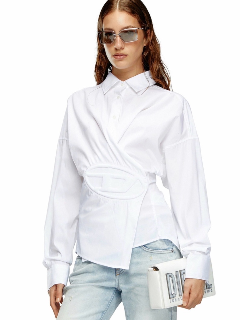 Diesel D Oval Wrap Shirt White Size M / 38 NWT